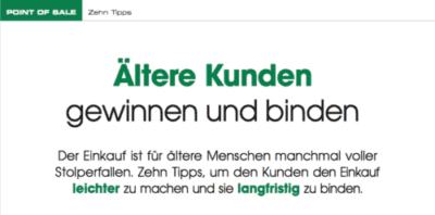 Point of Sale: 10 Tipps um ältere Kunden zu binden