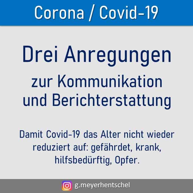 Drei Anregungen zu Kommunikatioon Corona Covid-19